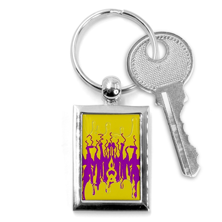 Yellow And Purple In Harmony Key Chain (Rectangle)