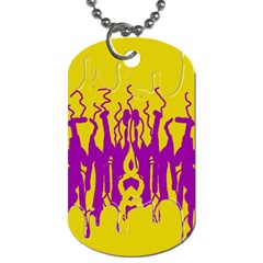 Yellow And Purple In Harmony Dog Tag (one Side) by pepitasart