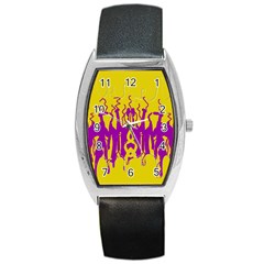 Yellow And Purple In Harmony Barrel Style Metal Watch by pepitasart