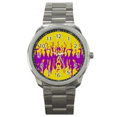 Yellow And Purple In Harmony Sport Metal Watch by pepitasart