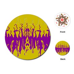 Yellow And Purple In Harmony Playing Cards Single Design (round)