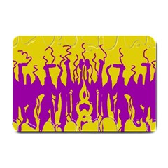 Yellow And Purple In Harmony Small Doormat by pepitasart