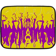 Yellow And Purple In Harmony Fleece Blanket (mini) by pepitasart