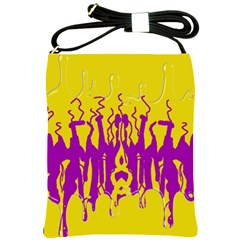 Yellow And Purple In Harmony Shoulder Sling Bag by pepitasart