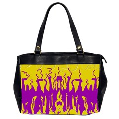 Yellow And Purple In Harmony Oversize Office Handbag (2 Sides) by pepitasart