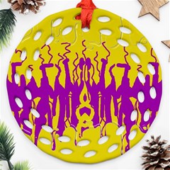 Yellow And Purple In Harmony Ornament (round Filigree)