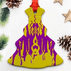 Yellow And Purple In Harmony Christmas Tree Ornament (two Sides)