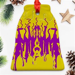 Yellow And Purple In Harmony Bell Ornament (two Sides)