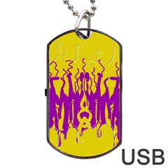 Yellow And Purple In Harmony Dog Tag Usb Flash (one Side) by pepitasart