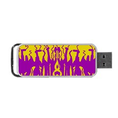 Yellow And Purple In Harmony Portable Usb Flash (one Side) by pepitasart