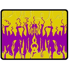 Yellow And Purple In Harmony Two Sides Fleece Blanket (large) by pepitasart