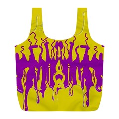 Yellow And Purple In Harmony Full Print Recycle Bag (l) by pepitasart