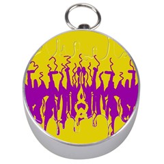 Yellow And Purple In Harmony Silver Compasses by pepitasart