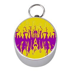 Yellow And Purple In Harmony Mini Silver Compasses by pepitasart