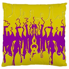 Yellow And Purple In Harmony Standard Premium Plush Fleece Cushion Case (two Sides) by pepitasart