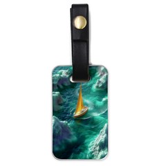 Mountain Birds River Sunset Nature Luggage Tag (one Side) by Cemarart