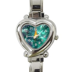 Double Exposure Flower Heart Italian Charm Watch by Cemarart