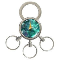 Mountains Sunset Landscape Nature 3-ring Key Chain by Cemarart