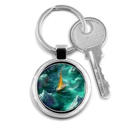 Mountains Sunset Landscape Nature Key Chain (round) by Cemarart