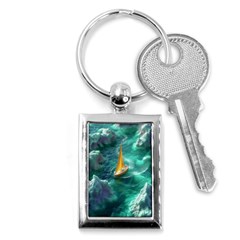 Mountains Sunset Landscape Nature Key Chain (rectangle) by Cemarart