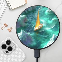 Double Exposure Flower Wireless Fast Charger(black) by Cemarart