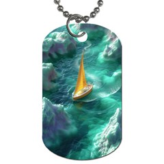 Dolphin Swimming Sea Ocean Dog Tag (one Side) by Cemarart