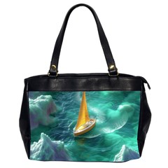 Dolphin Swimming Sea Ocean Oversize Office Handbag (2 Sides) by Cemarart