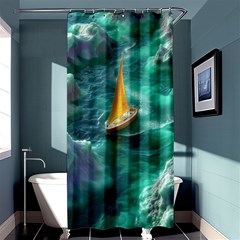 Dolphin Swimming Sea Ocean Shower Curtain 36  X 72  (stall)  by Cemarart