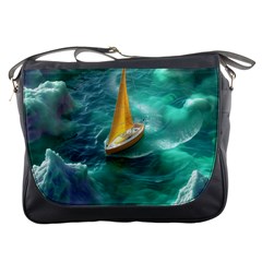 Dolphin Swimming Sea Ocean Messenger Bag by Cemarart