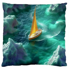 Dolphin Swimming Sea Ocean Large Cushion Case (two Sides) by Cemarart