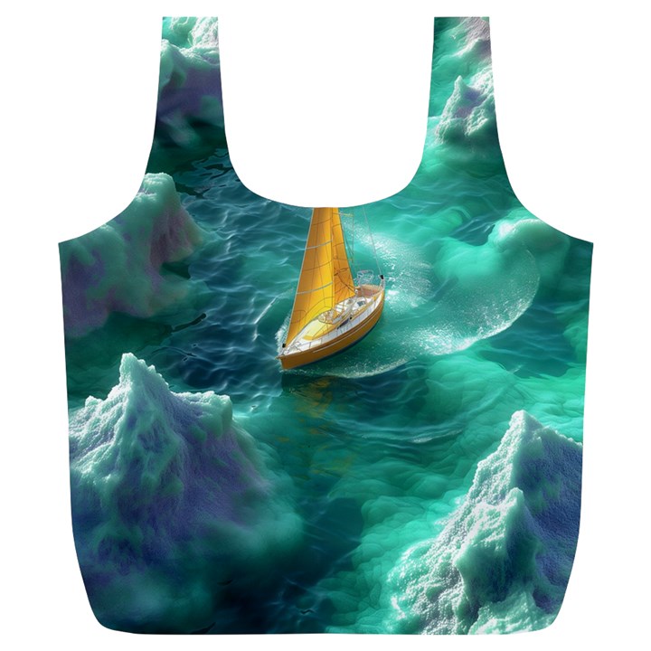 Dolphin Swimming Sea Ocean Full Print Recycle Bag (XL)