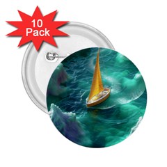 Dolphin Sea Ocean 2 25  Buttons (10 Pack)  by Cemarart