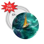 Dolphin Sea Ocean 2.25  Buttons (100 pack)  Front