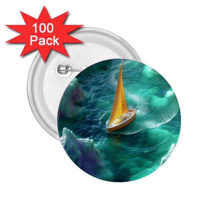 Dolphin Sea Ocean 2.25  Buttons (100 pack) 