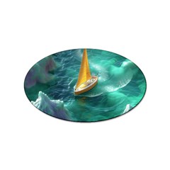 Dolphin Sea Ocean Sticker (oval) by Cemarart