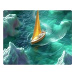 Dolphin Swimming Sea Ocean Two Sides Premium Plush Fleece Blanket (Large) Blanket Back