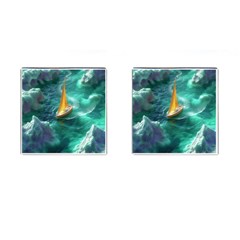 Dolphin Sea Ocean Cufflinks (square) by Cemarart