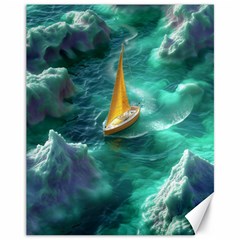 Dolphin Sea Ocean Canvas 11  X 14  by Cemarart