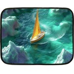 Dolphin Sea Ocean Two Sides Fleece Blanket (Mini) 35 x27  Blanket Front