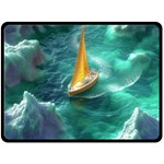 Dolphin Sea Ocean Fleece Blanket (Large) 80 x60  Blanket Front