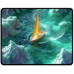 Dolphin Sea Ocean Two Sides Fleece Blanket (medium) by Cemarart