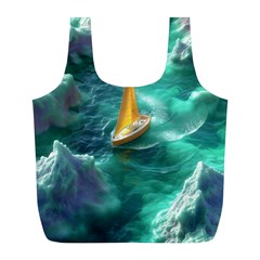 Dolphin Sea Ocean Full Print Recycle Bag (l) by Cemarart