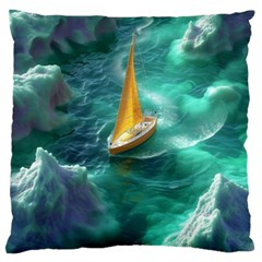 Dolphin Sea Ocean Standard Premium Plush Fleece Cushion Case (one Side) by Cemarart