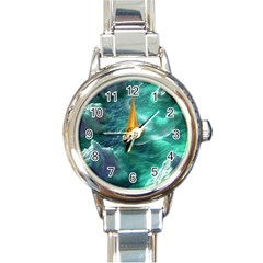 Dolphins Sea Ocean Round Italian Charm Watch by Cemarart