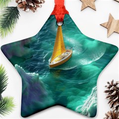 Dolphins Sea Ocean Star Ornament (two Sides) by Cemarart