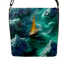 Dolphins Sea Ocean Flap Closure Messenger Bag (l) by Cemarart