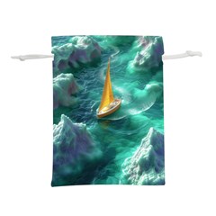 Dolphin Swimming Sea Ocean Lightweight Drawstring Pouch (l) by Cemarart