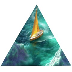 Dolphin Sea Ocean Wooden Puzzle Triangle by Cemarart