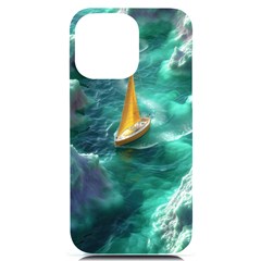 Dolphin Swimming Sea Ocean Iphone 14 Pro Max Black Uv Print Case by Cemarart