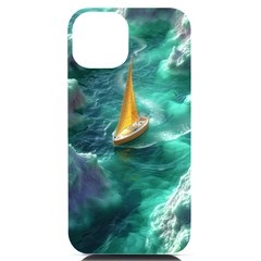 Dolphin Sea Ocean Iphone 14 Black Uv Print Case by Cemarart